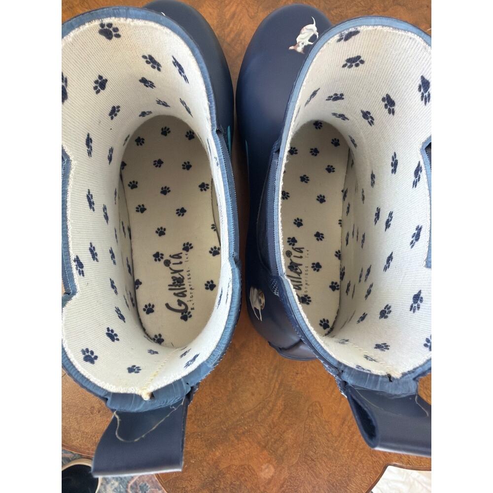 NIB Galleria Chelsea Rain Boots Navy Cat / Dog Rainboots #0595 SZ 11 - Picture 8 of 8
